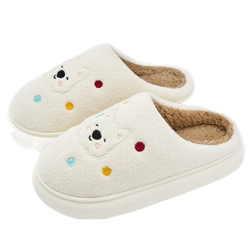 Cute bear cotton slippers autumn and winter 2025 new indoor home thick-bottomed non-slip velvet thermal slippers