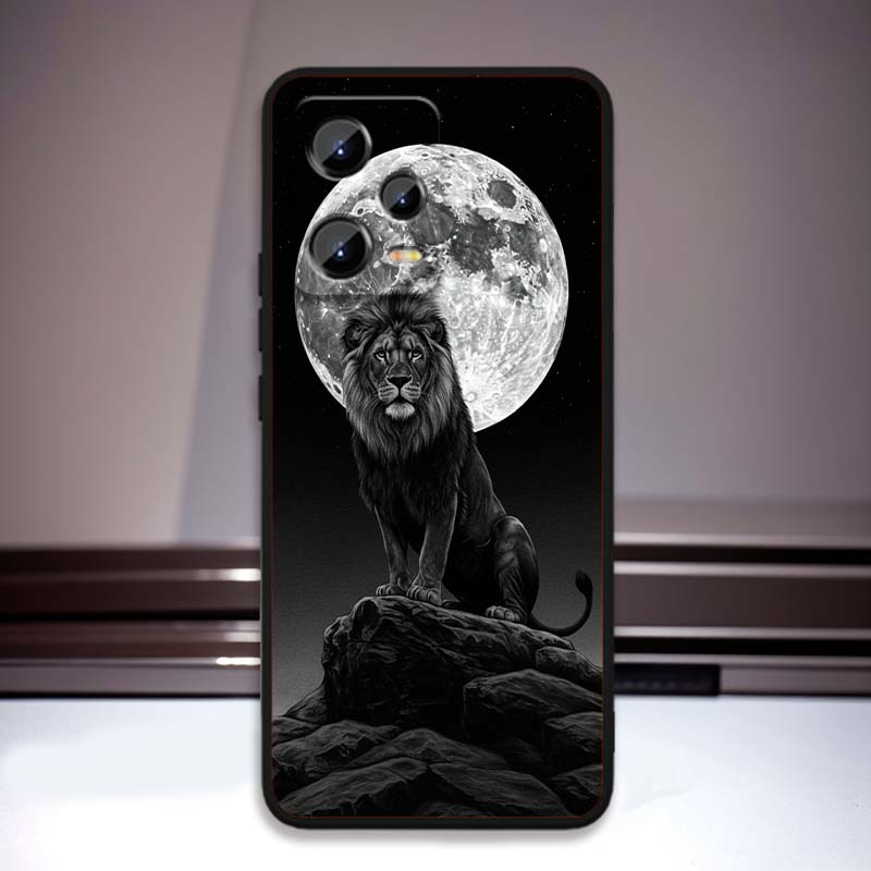 Löwe Bär Katze Cool Für Xiaomi Redmi Note 15 14 13 12 12S 11E 11 11S Pro Plus 4G 5G Schwarze Weiche TPU Handyhülle