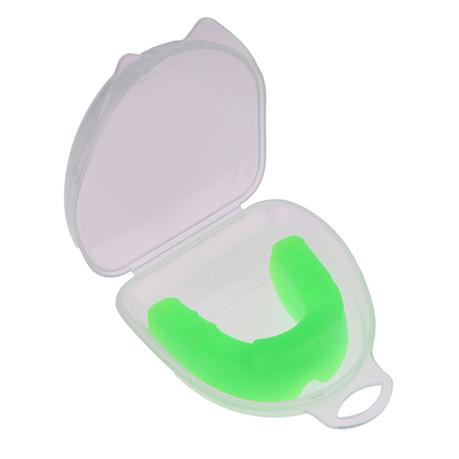 

Rubber Athletic Mouth Guards Gum Shield Adult for Guarding Teeth Youth Mouthguard for Boxing Hockey with Plastic Box зелений