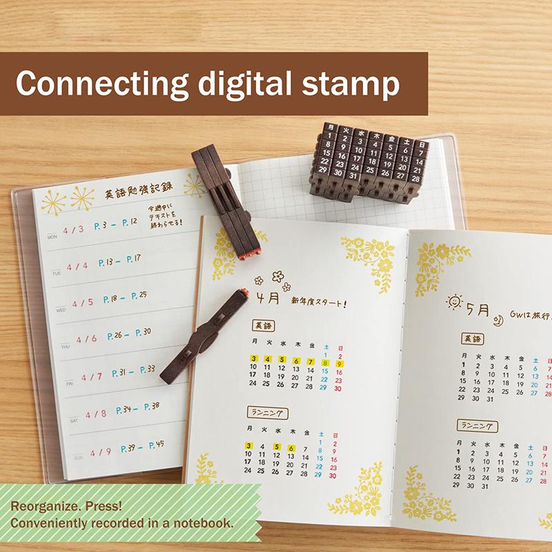 Alphabet Numbering Connected Stamp Rubber Stamp Consolidated Numbers Stamp Perpetual Calendar