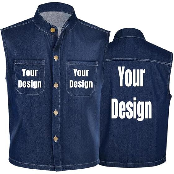 YOWESHOP светоотражающий жилет повышенной видимости с индивидуальным логотипом джинсовый жилет джинсовый жилет большого размера рабочая униформа унисекс Small