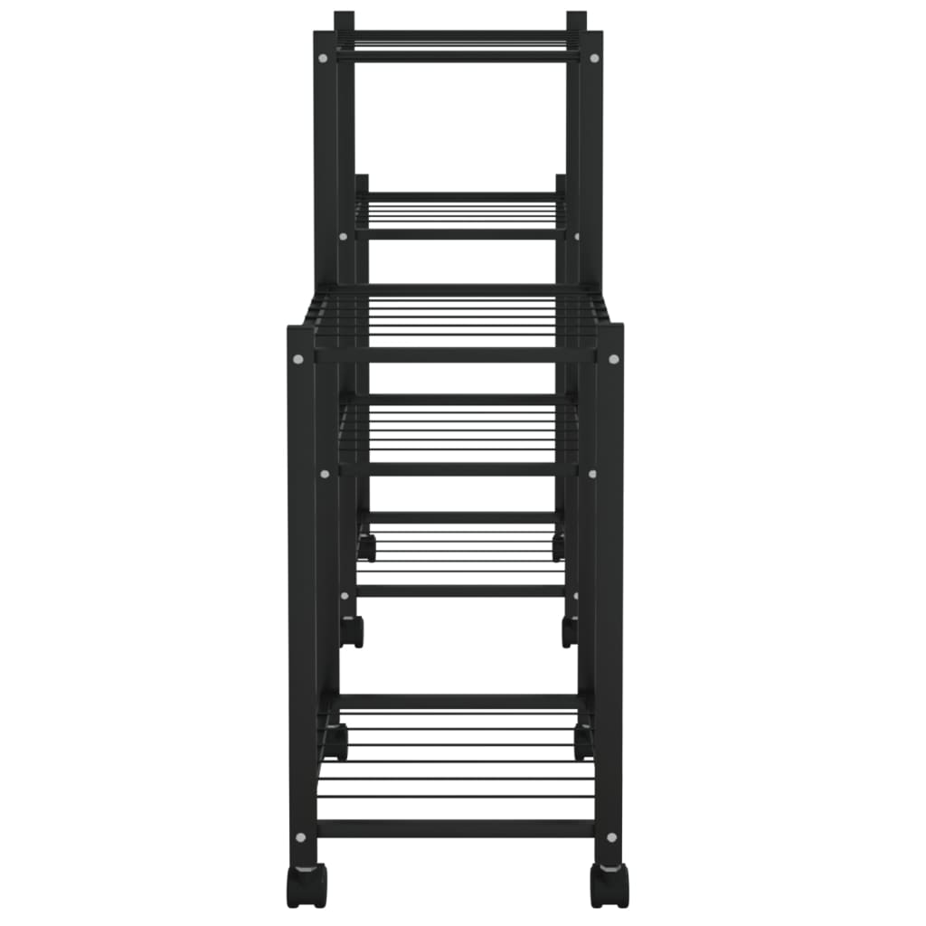 Plant Stand with Wheels 83 x 25 x 63.5 cm Black Iron