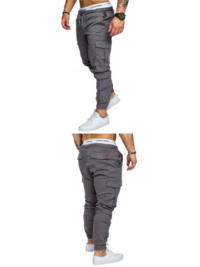 Men's Casual Multi-Pocket Workwear Long Pants - Woven Fabric