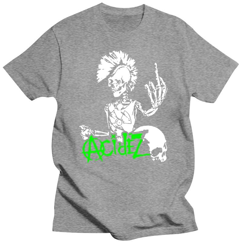 Humor t shirt for men Creepy Acidez Bone Head Goth Funky Skull Riot Society Weird Mens Funny Tees Loose Size Top Tee Shirt