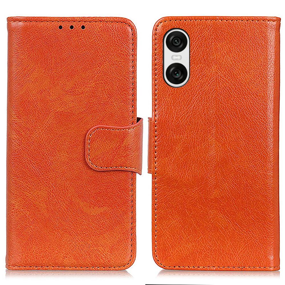 Für Sony Xperia 10 VI Hülle Spaltleder Brieftasche Ständer Nappa Textur Stoßfest Handyhülle