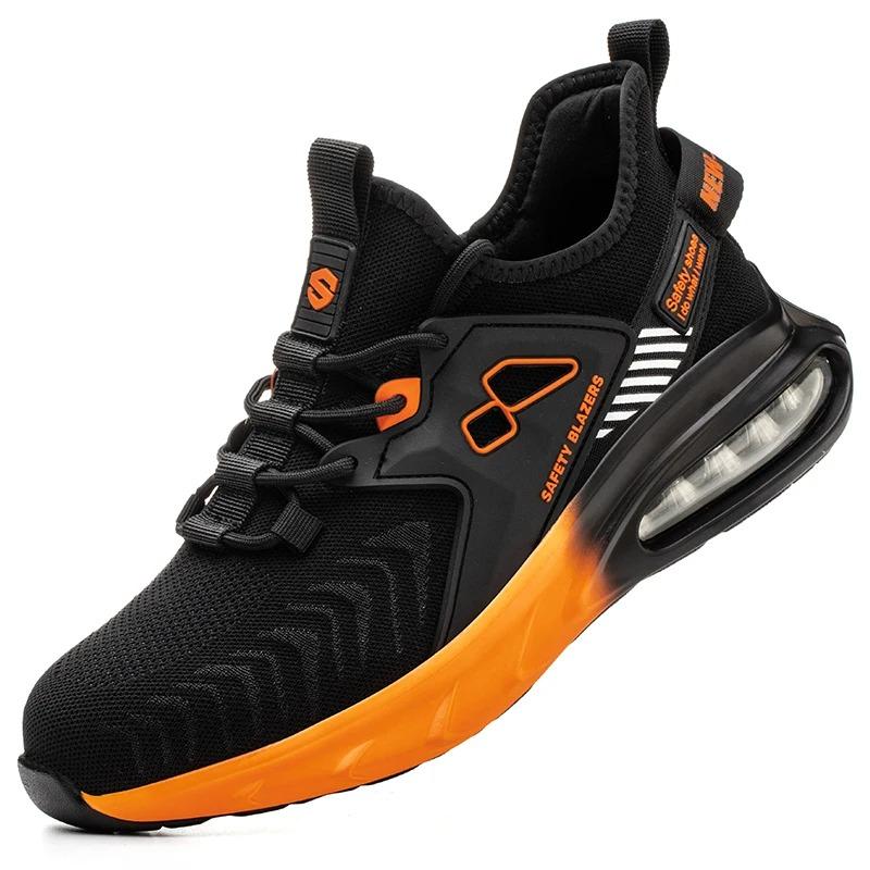

air cushion work shoes with iron toe anti puncture safety shoes for work anti-slip work sneakers for men lightweight work shoes 37