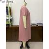 Women Nightgown Plus Size Lace Bow Short Sleeve Long Robe Sexy Home Dress Summer Loungewear for Ladies