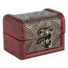 Vintage Small Treasure Chest Decorative Wooden Jewelry Lock Box Gift Case (Copper  )