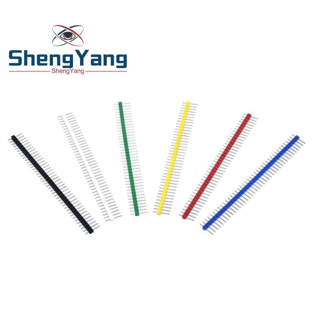 40Pin 1x40P 2.54MM Male Breakable Pin Header Strip Module Blue Red White Green Yellow Black