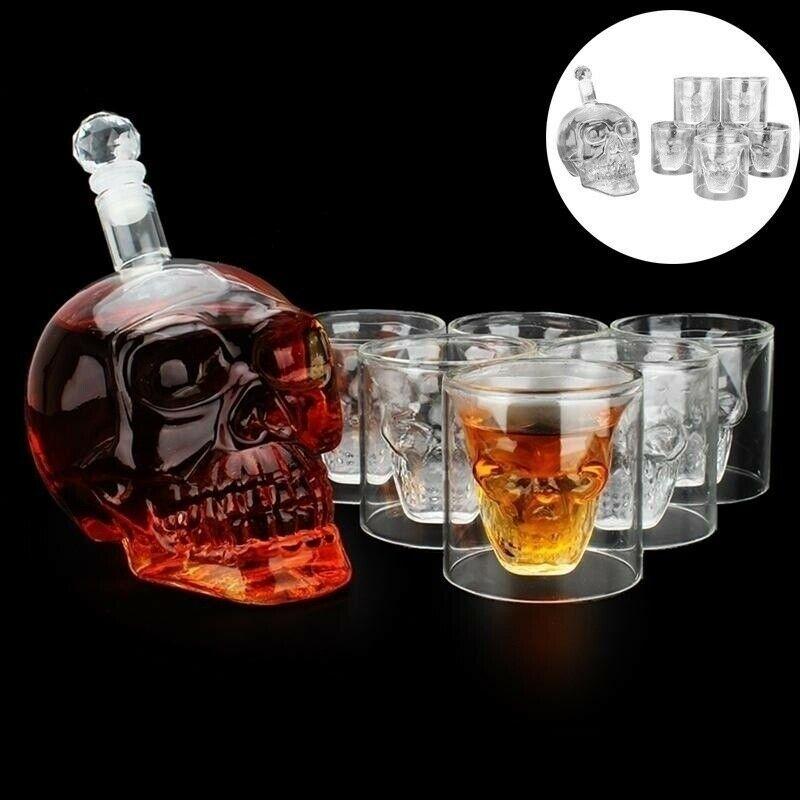 Skull Head Glass Beer Mug With Double Layer High Borosilicate For Home Bar Use