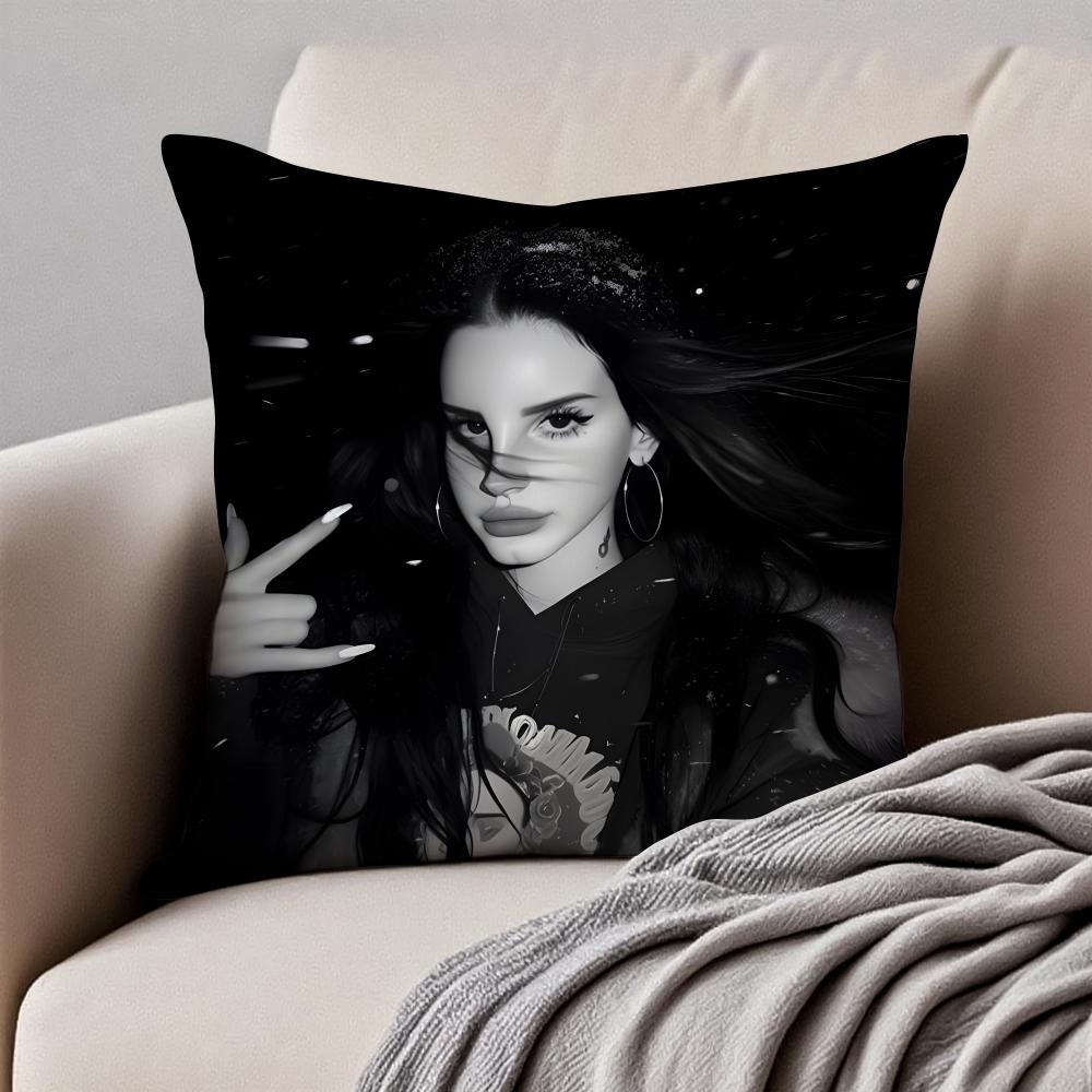 LLana Del Rey Cushion Cover Pillowcase Antidustmite Invisible Zipper Short Plush Sofa Cushion