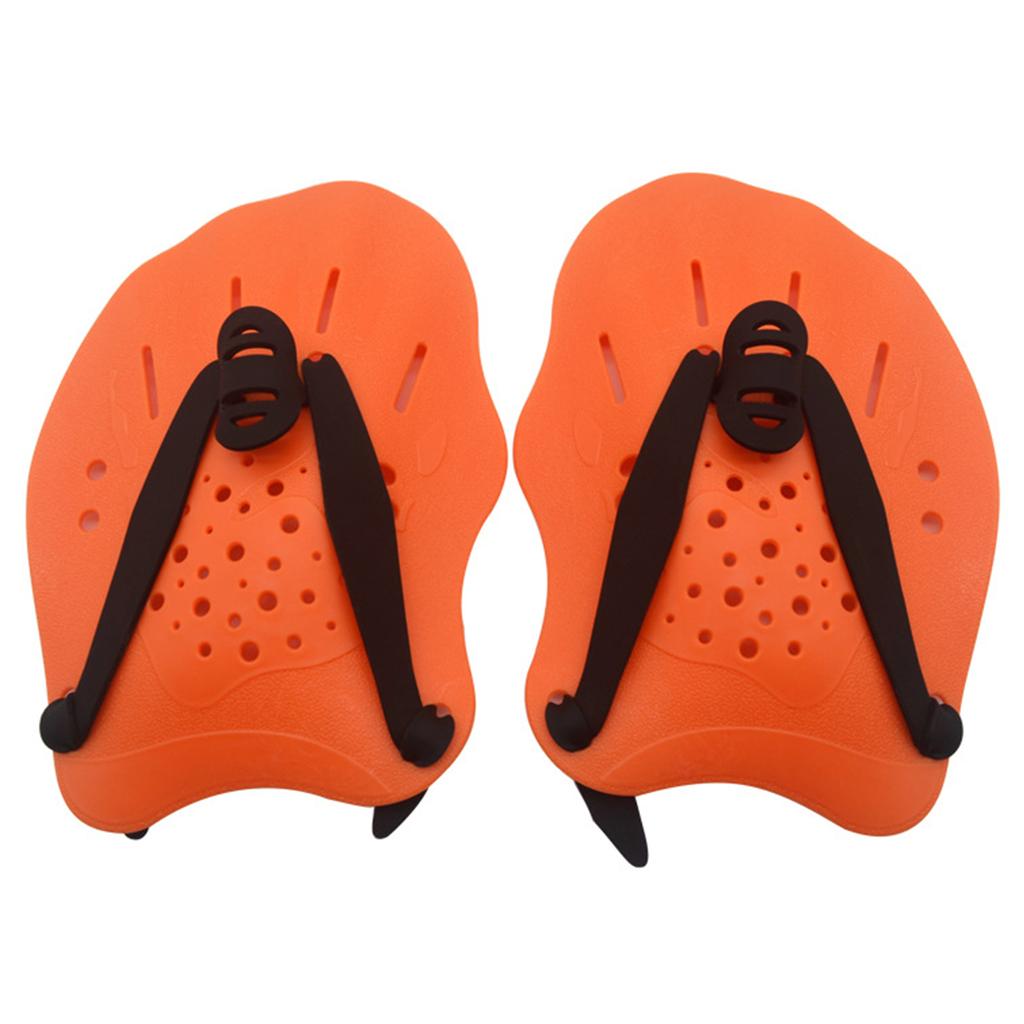 1 Pair Swim Paddles Hand With Adjustable Strap Multi-color Swimming Training Equipment For Women Men Children