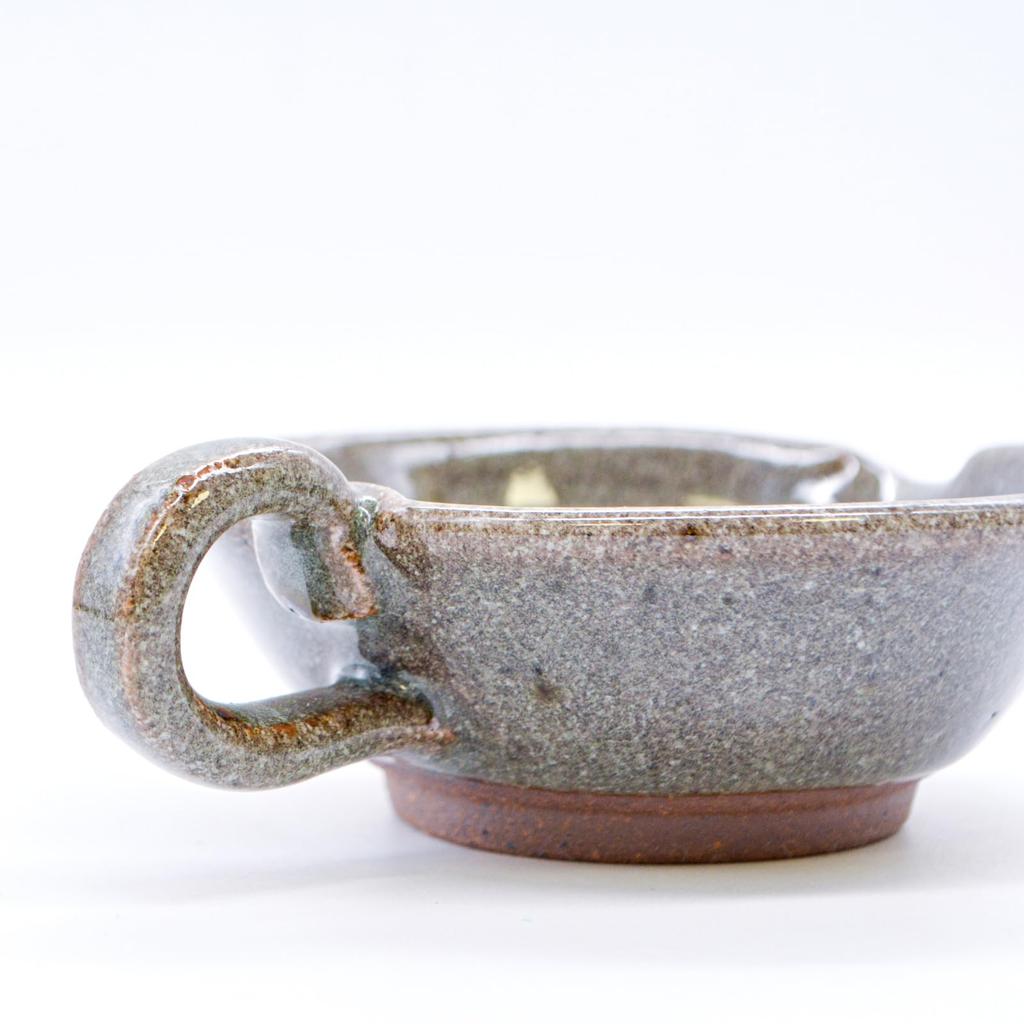 Utsuwa Roan Mino Ware Katoen Approximately 13cm with Made In Product Mortar, Mini, Shallow, Small, Wide, Handle, Gray, Ceramic, Japan, Number