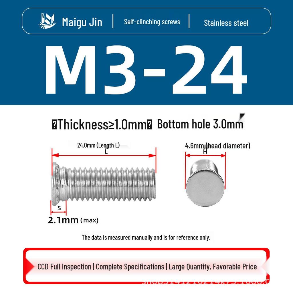 304 Stainless Steel Pressure Plate Cylindrical Head Rivet Screw (FHS-M2 M2.5 M3 M4 M5 M6 M8 M10)