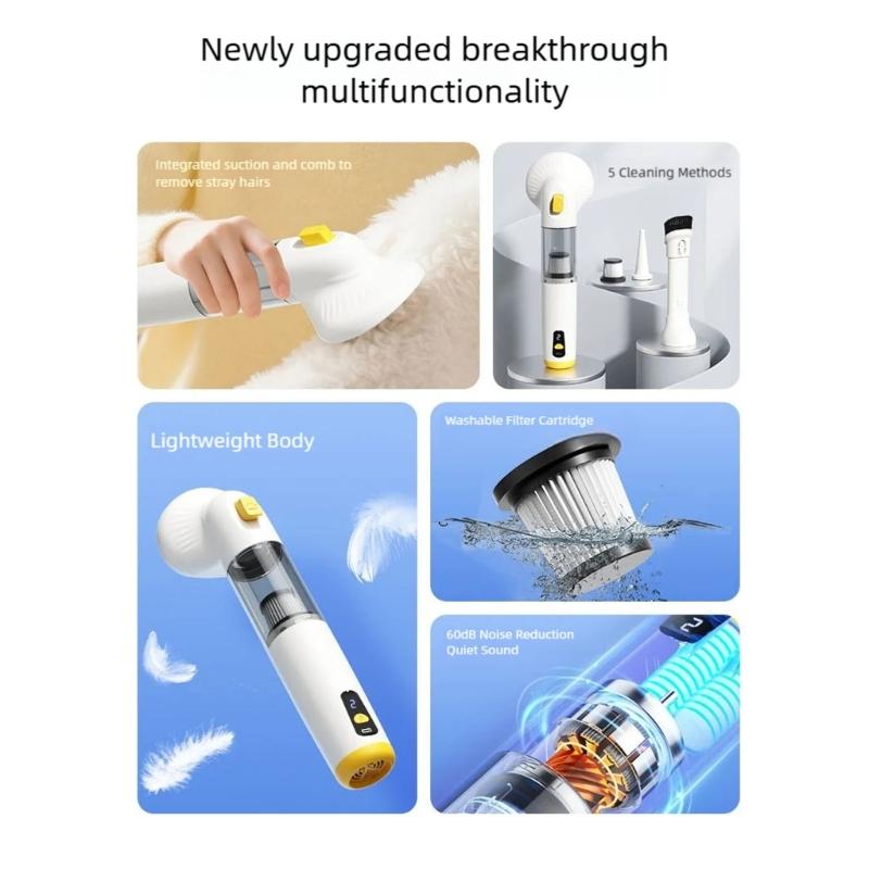 Advanced Pet Hair Removal Tool Combines Suction Technology And Grooming Brush To Reduce Shedding Detachable Dust Cup