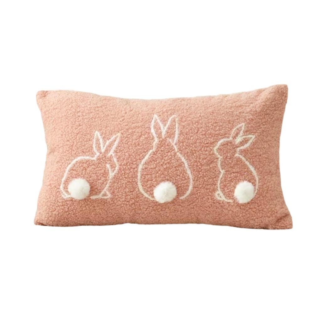 Hidden Zipper Easter Bunny Pillow Cover SquareRectangular Sofa Cushion Case Bed Room Pink1181x1969in 1060₽