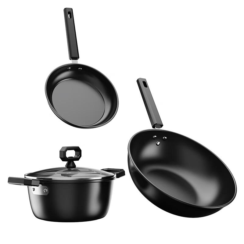Smithio Pure Iron Wok 3-Piece Cookware Set