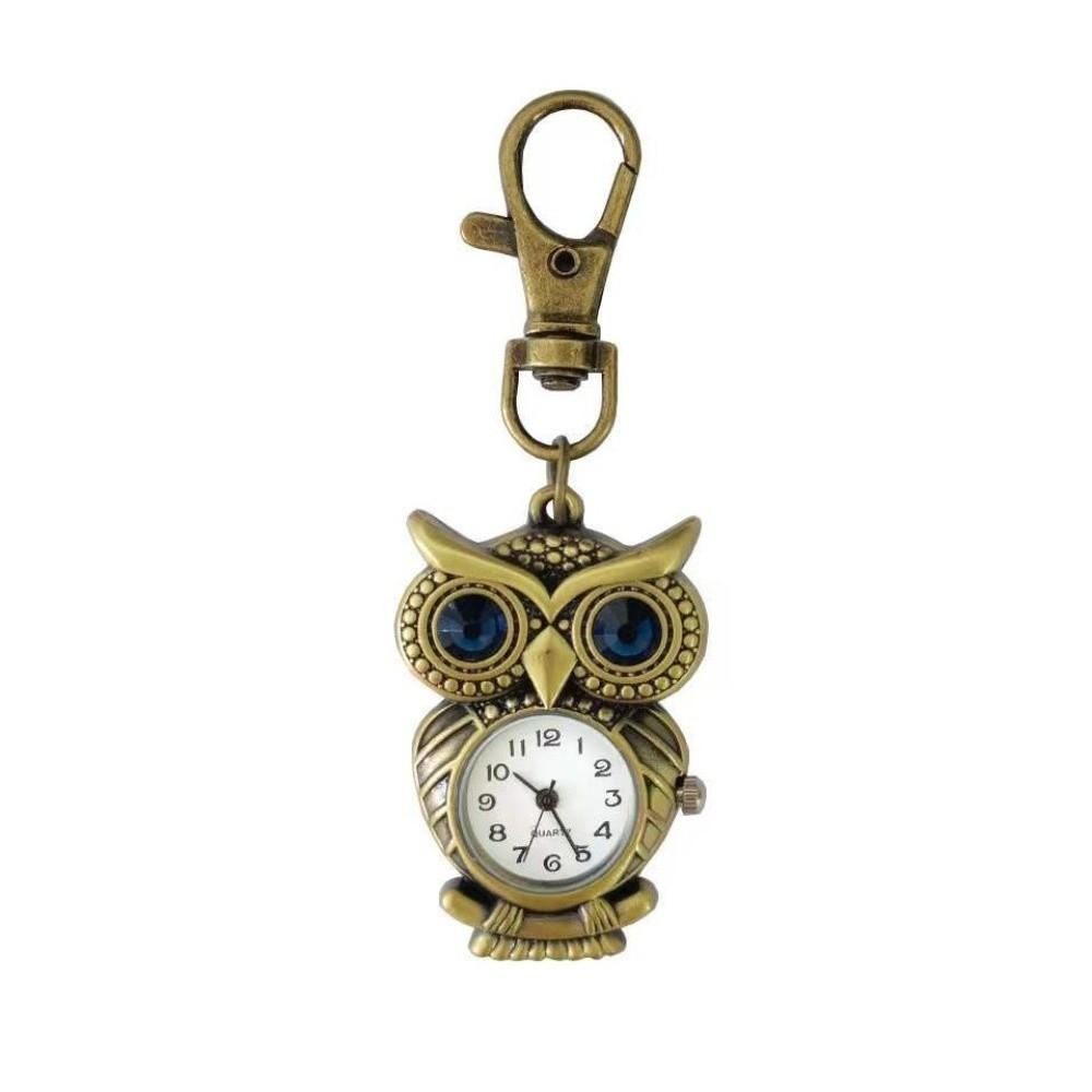 Alloy Clock Keychain Small Mini Hanging Watch Vintage Pocket Watch