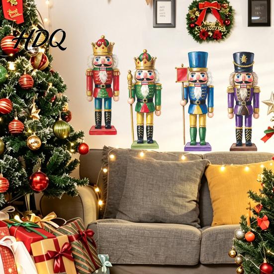 Decorative Wall Murals for Home Christmas Nutcracker Stickers Colorful Soldier PVC Decals Self-adhesive Removable Vintage Decorations Art