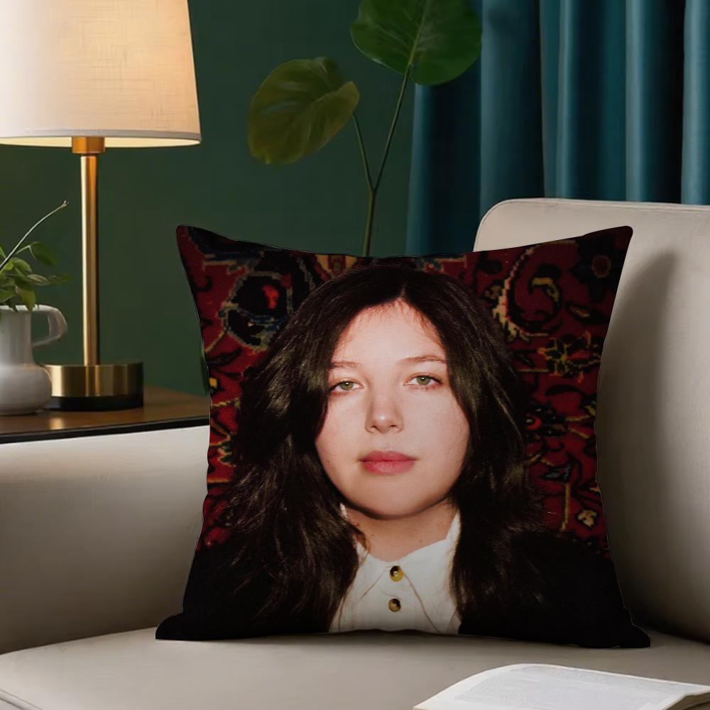 Pop Singer Lucy Dacus Pillow Case Square Double-Sided Printing Short Plush Sofa Cushion Cover Bedroom Bedside Pillow