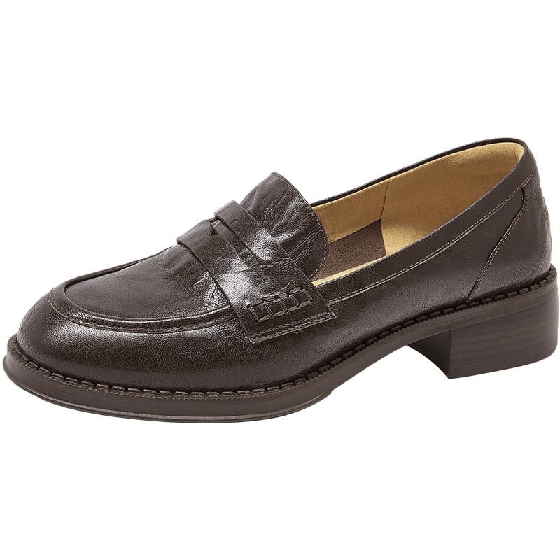 COMELY Women s Lambskin Pleated Slip-On Loafer Flats 36