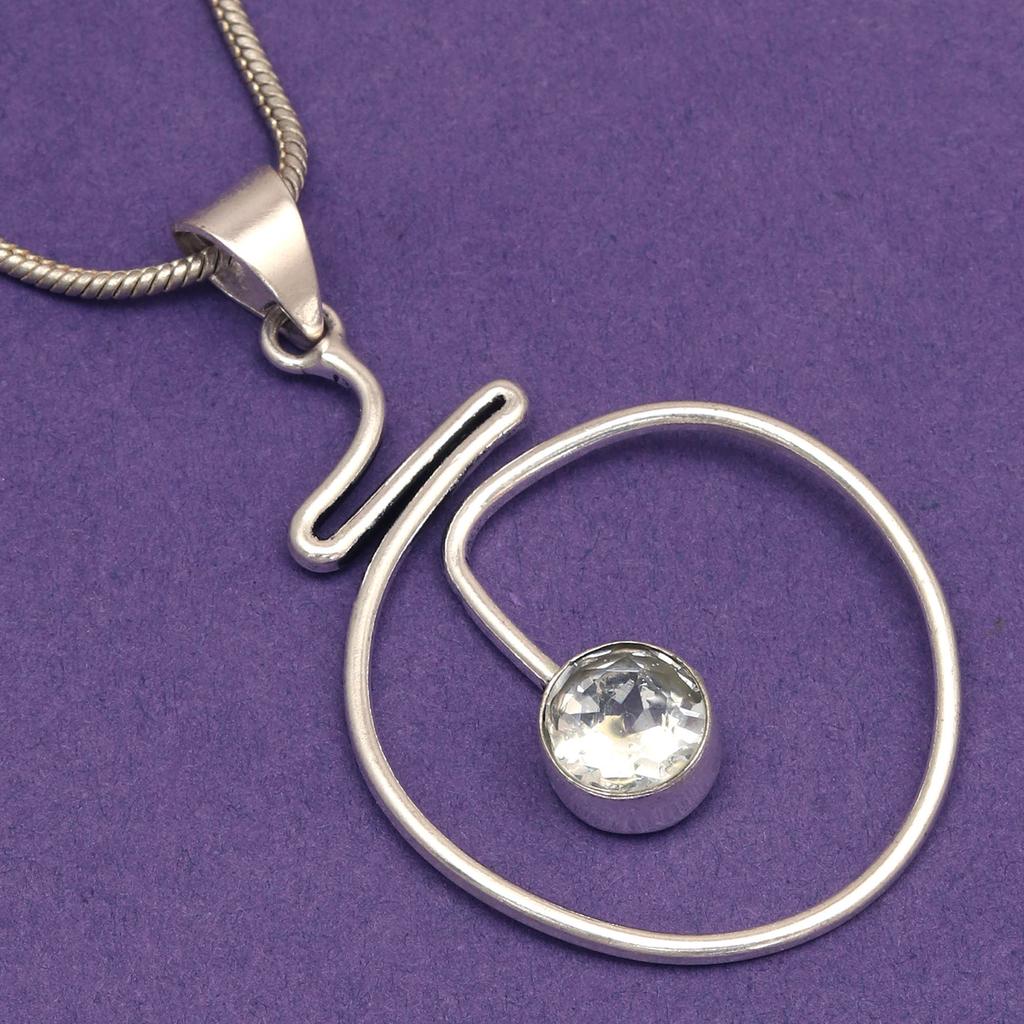 Topaz Set White Pendant Earrings Jewelry Necklace Gemstone  Blue