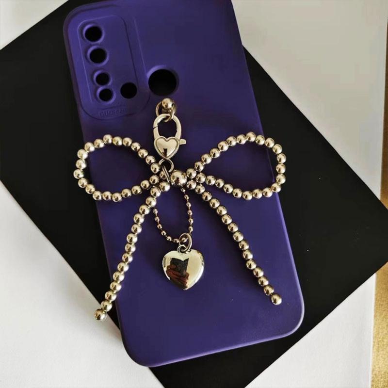 Stylish Beaded Bowknot Key Holder Multifuntional Jewelry Charm Unique Phone Pendant Present for Fashion Girls and Ladies