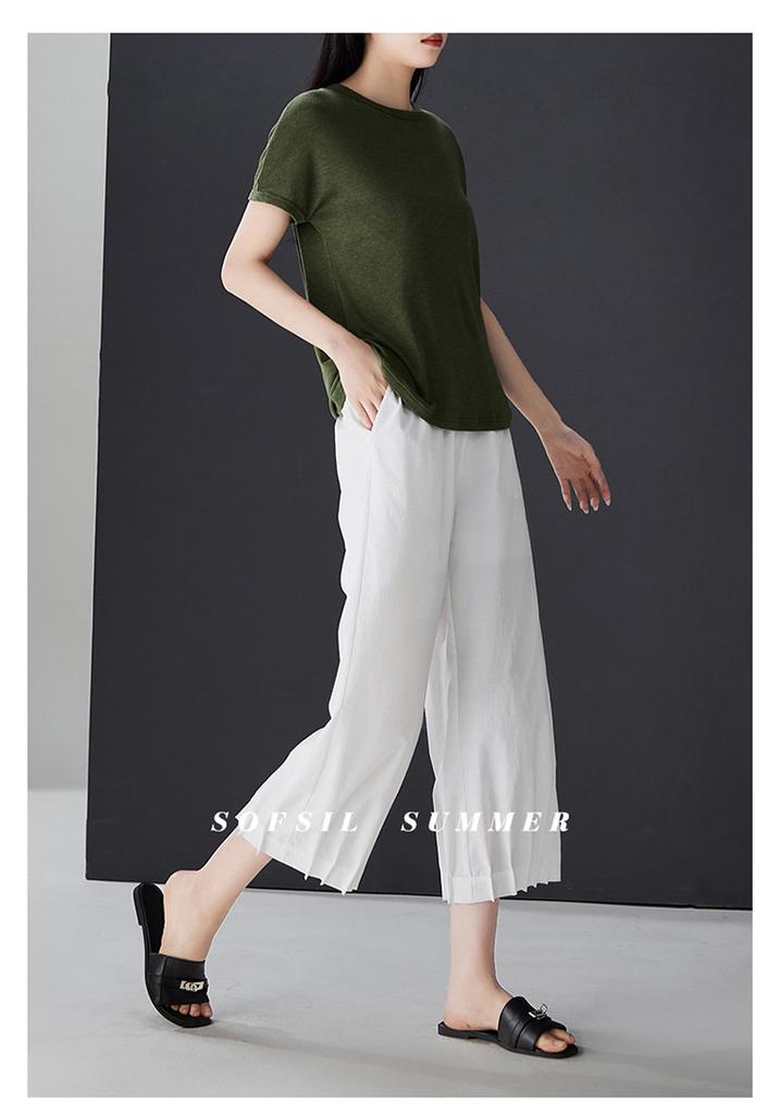 Folding design, casual pants legs, women's 2025 summer thin, loose, versatile, niche flower bud pants