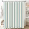 Elegant Blue and White Striped Bathroom Curtain Waterproof Fabric Modern Minimalist Design SpaceSuitable for Wet& Dry Separati