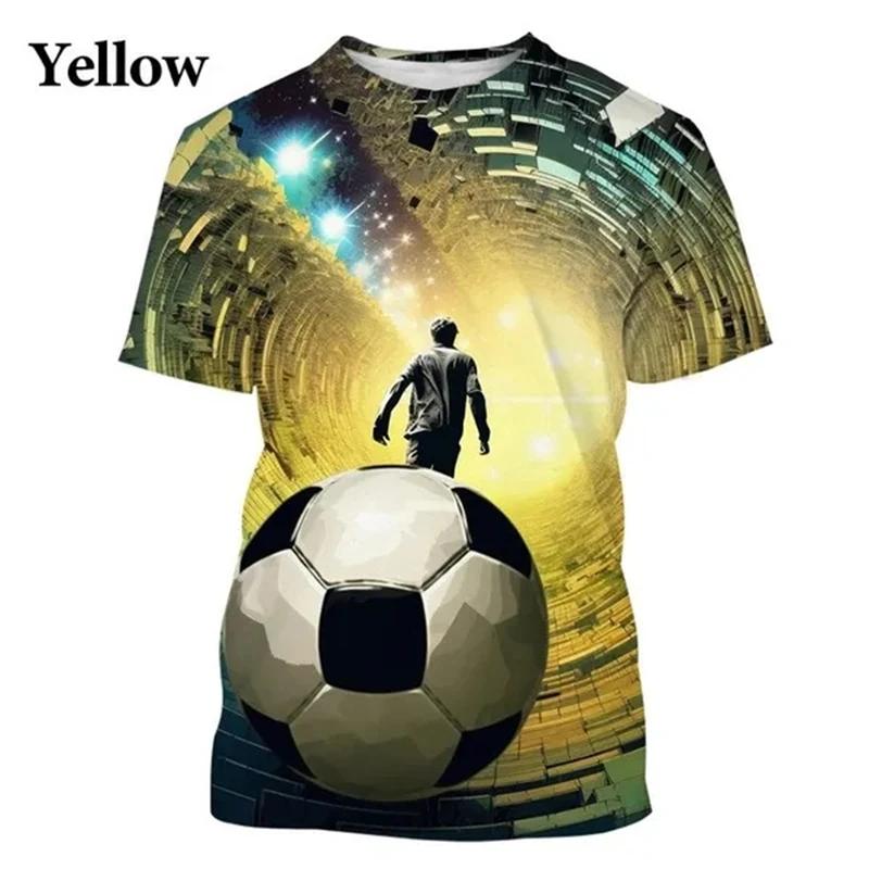 Fashion Creative Football 3D Print Pattern T-shirts Dizzy Super Cool Harajuku Style Casual Short-sleeved T Shirt