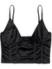 Satin Tank Top Solid Halter Crop Tops Women Summer Adjustable Shoulder Strap Camis Backless Camisole Casual Tube Female Sleeveless Cropped Vest