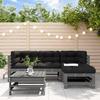 Garden Set - Maison Exclusive - 5 Pcs - Solid Pine Wood - Modular Grey Cushions