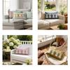 Embroidered Throw Pillow Cover Rectangular Waist Cushion Cover Easter Bunny Pillowcase  Sofa