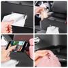 Car Seat Back Storage Box Multifunctional Tissue Box with Storage Car Accessories Decoration - Hooks, Case, (Black)