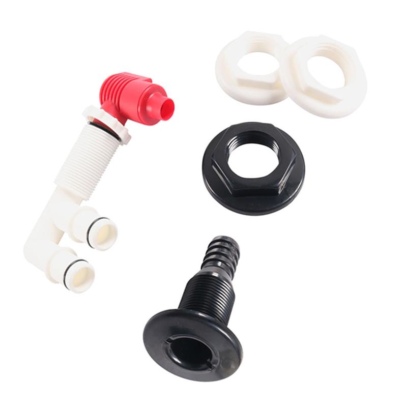 Drain& Aerator Valve Combination 3/4  Drain Port Fishing Boat Live Fish Tank Marine Valve Kit