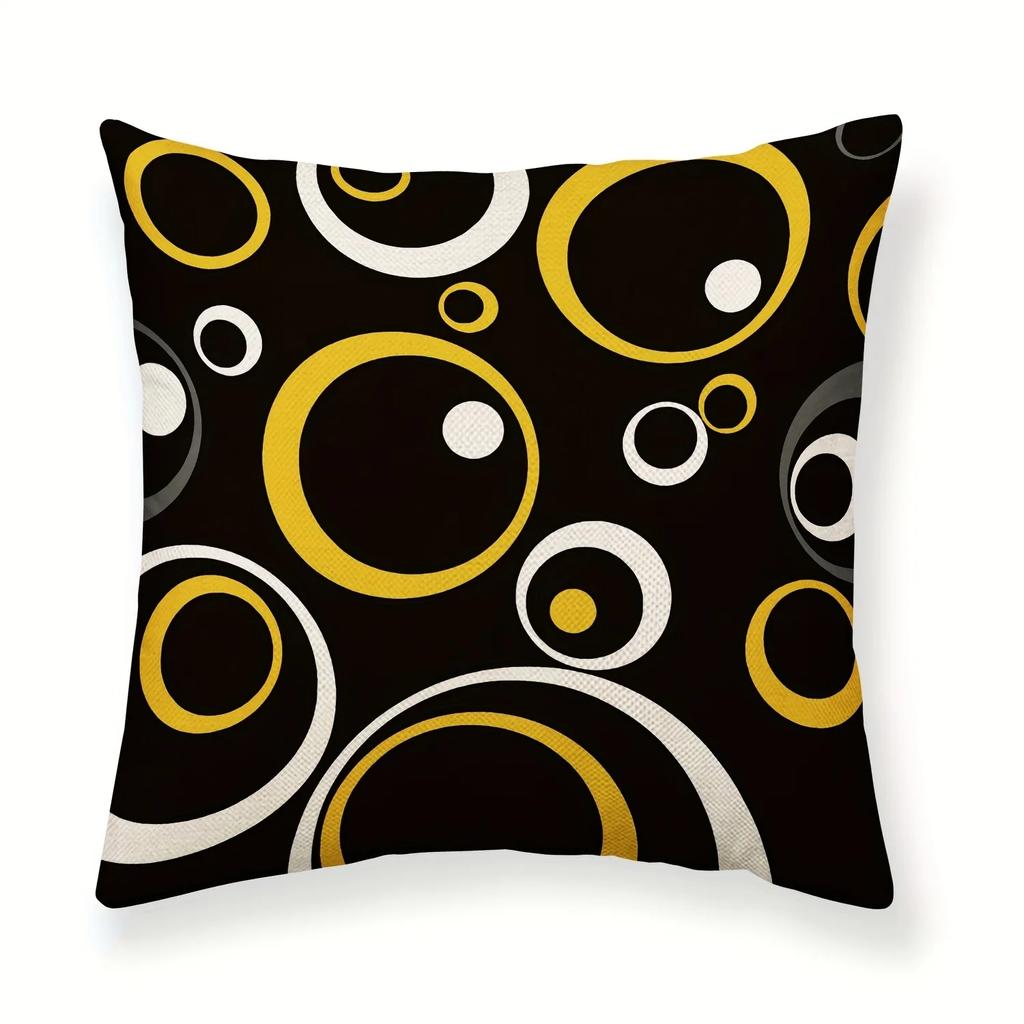 Yellow Black and White Gray Abstract Geometric Printing Pillowcase Living Room Sofa Chair Cushion Cover Home Room Decoration