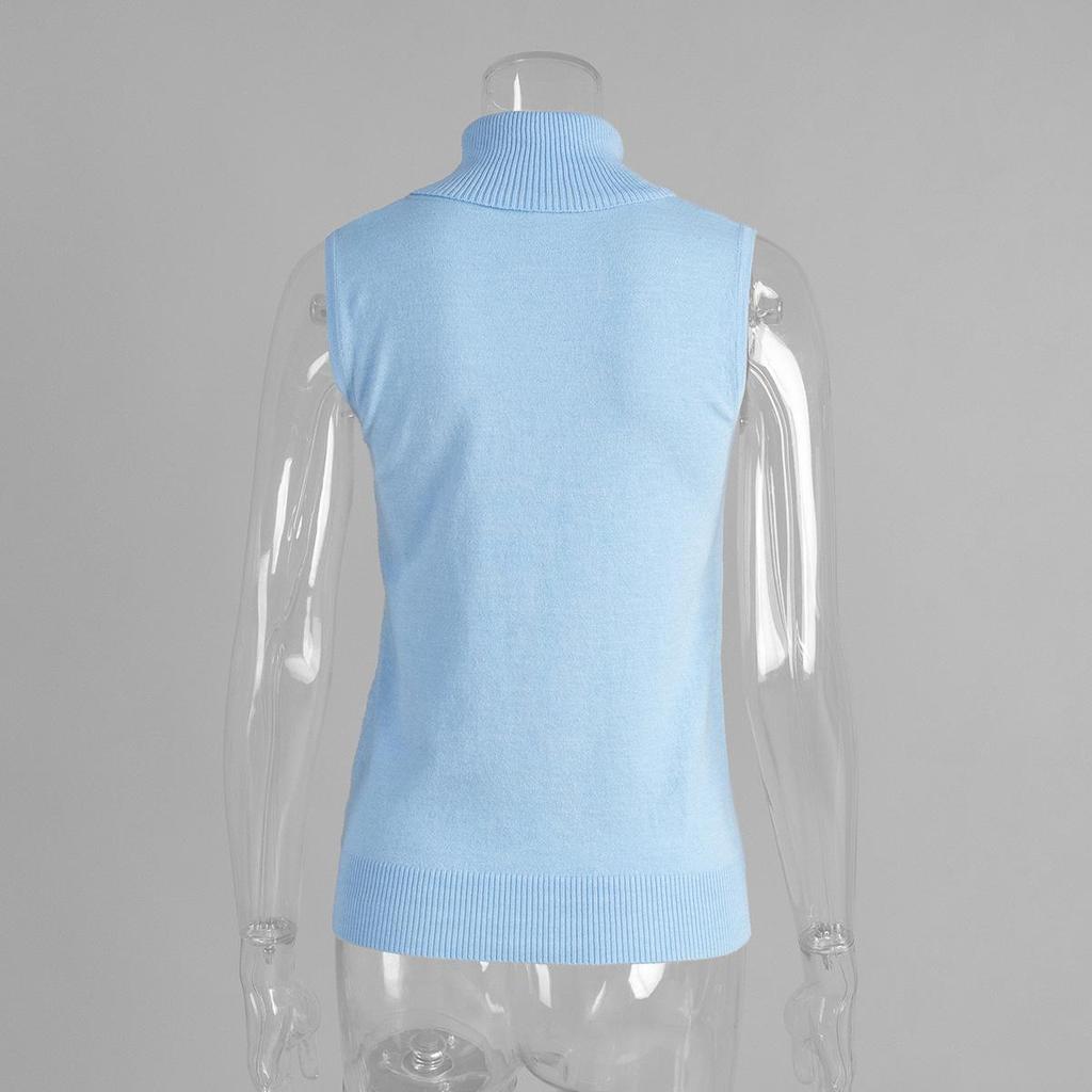 European-American High Neck Knit Sweater Cardigan Set for Spring/Autumn 2026 - Women's Long Sleeve Top + Cardigan