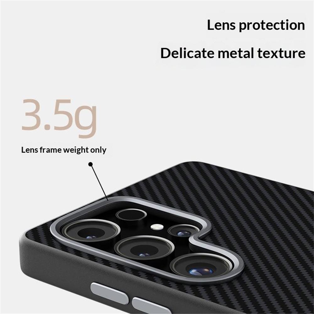 ABEEL For Samsung Galaxy S25 FE Magnetic Case Carbon Fiber Texture TPU PC PU Phone Back Cover
