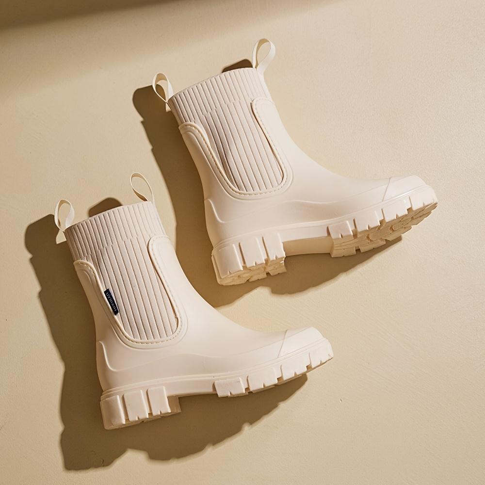 Women'SRain Boots - Slip-Resistant Thick Sole, Comfortable Fabric Inner & Insole, Versatile Outdoor Footwear for Casual Attire