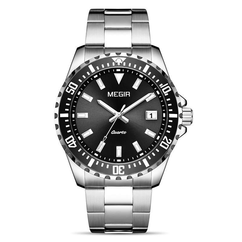 Men S Watch, Business Steel Belt Watch, Chronograph Luminous Waterproof Calendar, Quartz Watch 2064Ag