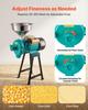 Electric Grain Mill Grinder, 110 lbs/H Commercial Spice Grinders, 2200W Cast Iron Pulverizer Powder Machine with Non-Slip Rubber Feet, for Dry Grains,