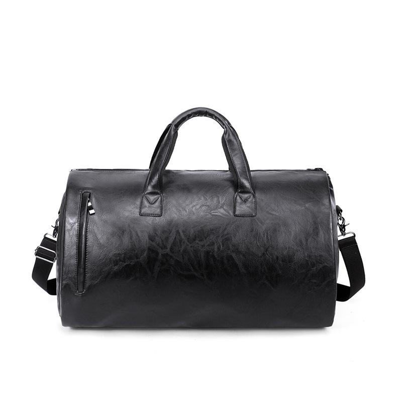 Premium Leather Foldable Business Travel Suit Bag with Shoe Compartment