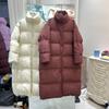 Stand-up Collar Long White Duck Down Jacket Women's Winter New Loose Fashion Big Quilt Warm Knee Jacket