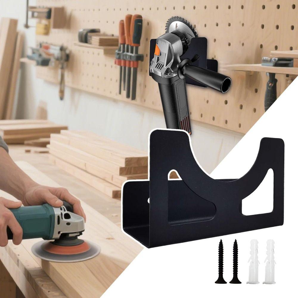 Metal Angle Grinder Holder Compact Tool Organization Heavy-Duty Wall Mount Bracket Workshop