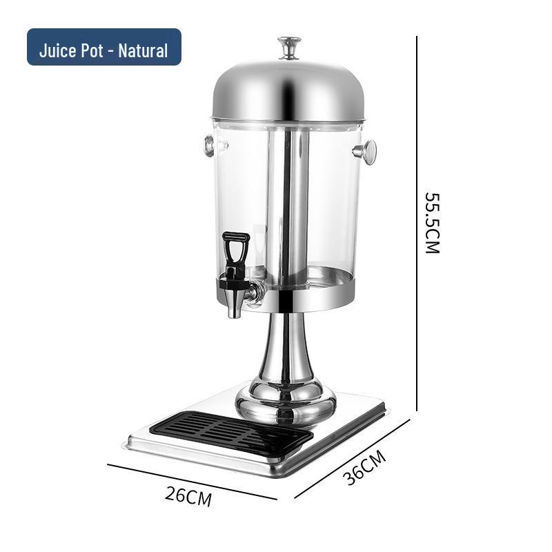 Stainless Steel Beverage Dispenser for Juice and Tea Silver