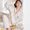 "Cute Dog Dachshund" ins cartoon spring and autumn striped pajamas women's cardigan long-sleeved loungewear autumn and winter suit