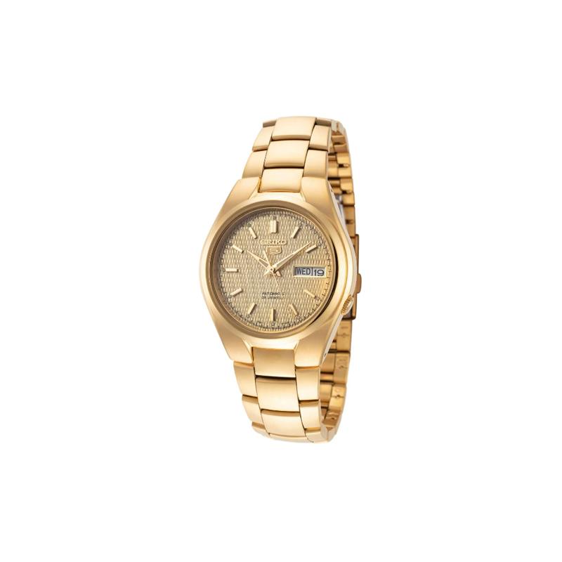SEIKO 30m waterproof Automatic Steel Strap men s watch gold dial SNK610K1 золотой
