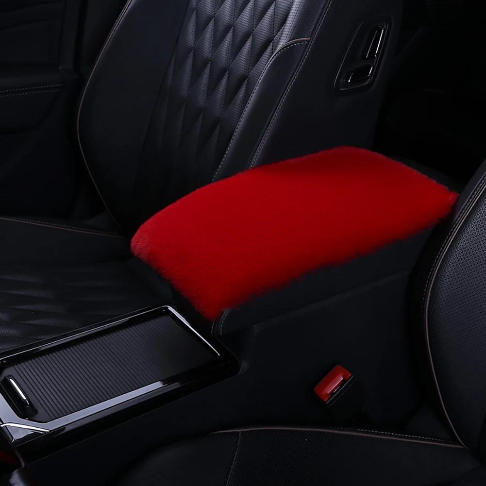 Funda de Almohadilla Universal de Felpa de Piel Sintética Suave para Caja Apoyabrazos de Coche Cubierta para Caja de Consola Central Cojín de Almohadilla para Apoyabrazos Accesorios de Interior para Coche para Mujeres