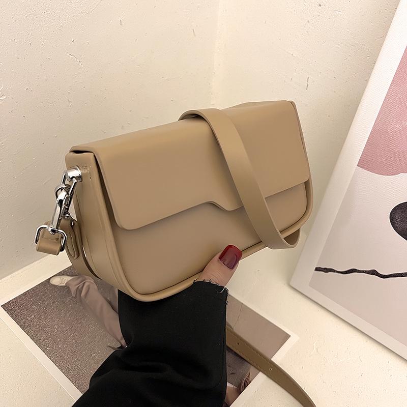 2024 Women's Korean Retro Small Square Crossbody Bag - Versatile Solid Color, Casual Single Shoulder Style