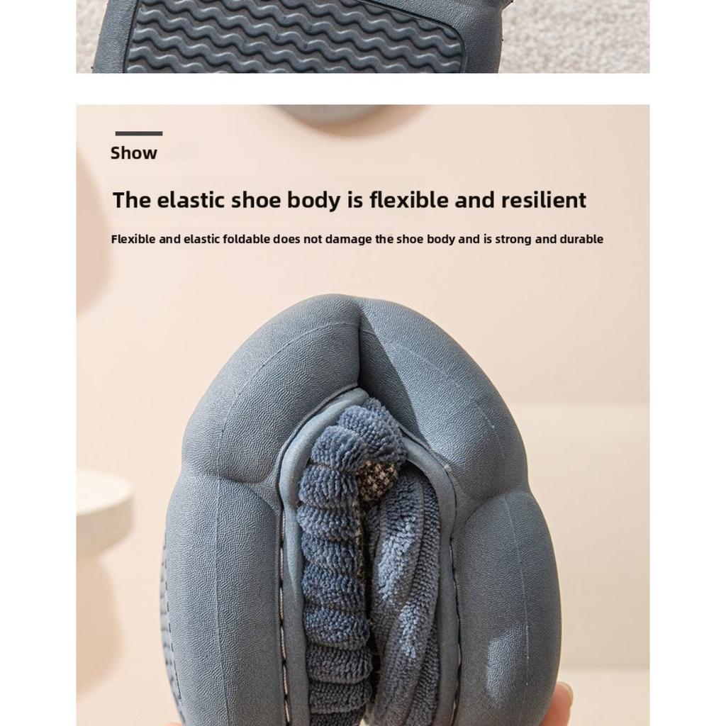 Large Size Thick Cotton Slippers for Men and Women In Winter, Thick Soled Indoor Warm Woolen Slippers for Home Use